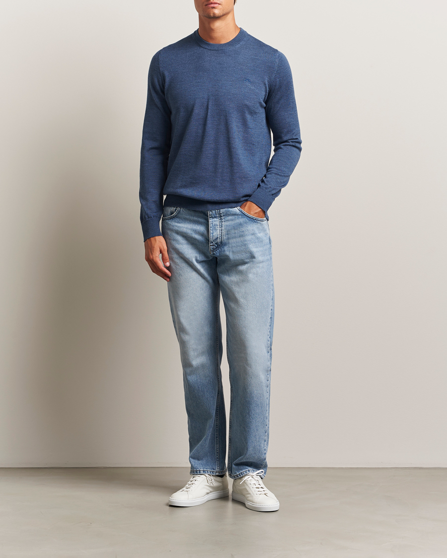 Herr | Tröjor | J.Lindeberg | Keane Merino Crew Neck Vintage Indigo