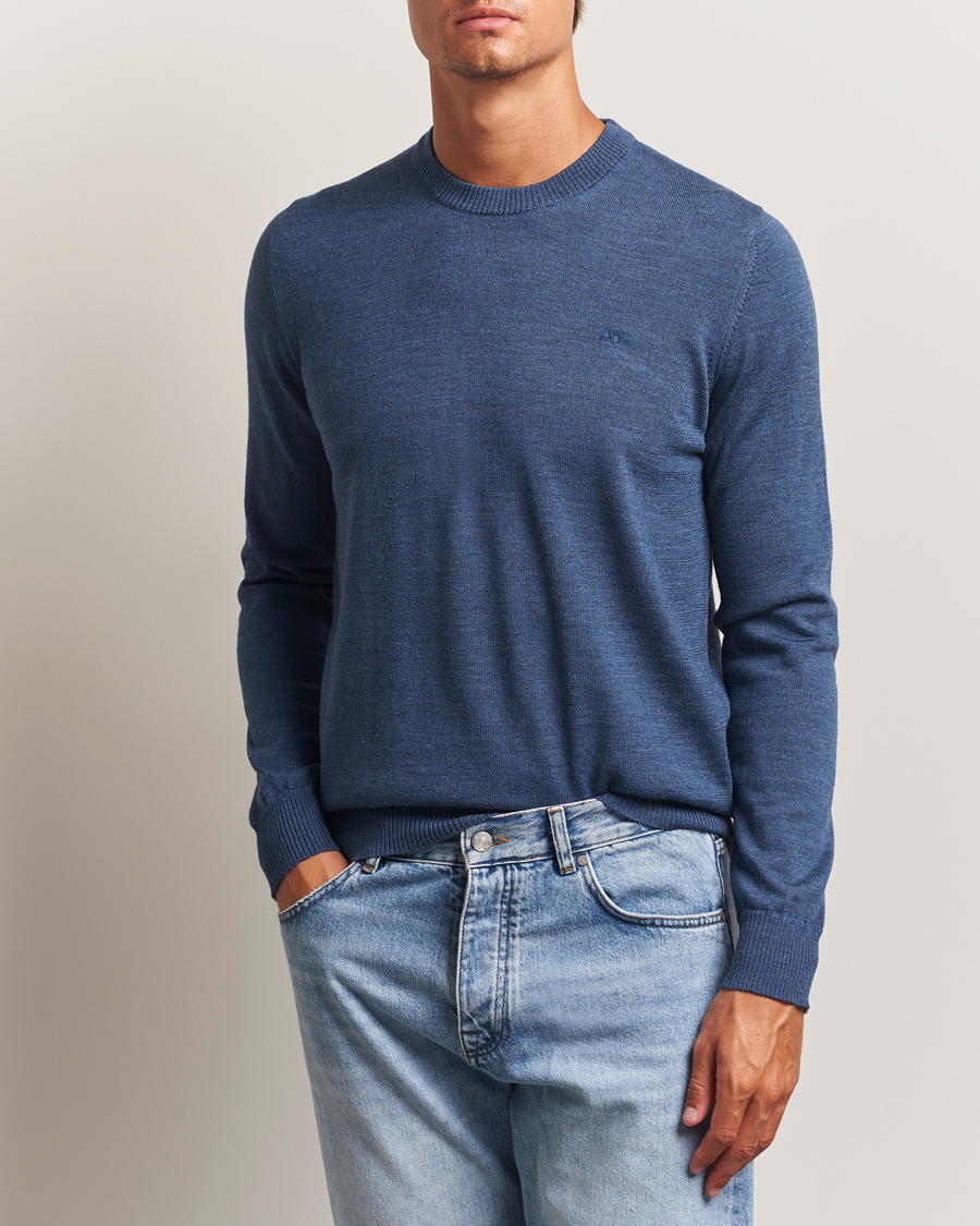 Herr | Tröjor | J.Lindeberg | Keane Merino Crew Neck Vintage Indigo