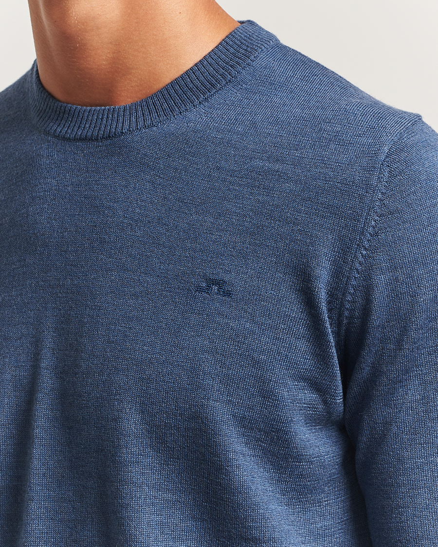 Herr | Tröjor | J.Lindeberg | Keane Merino Crew Neck Vintage Indigo