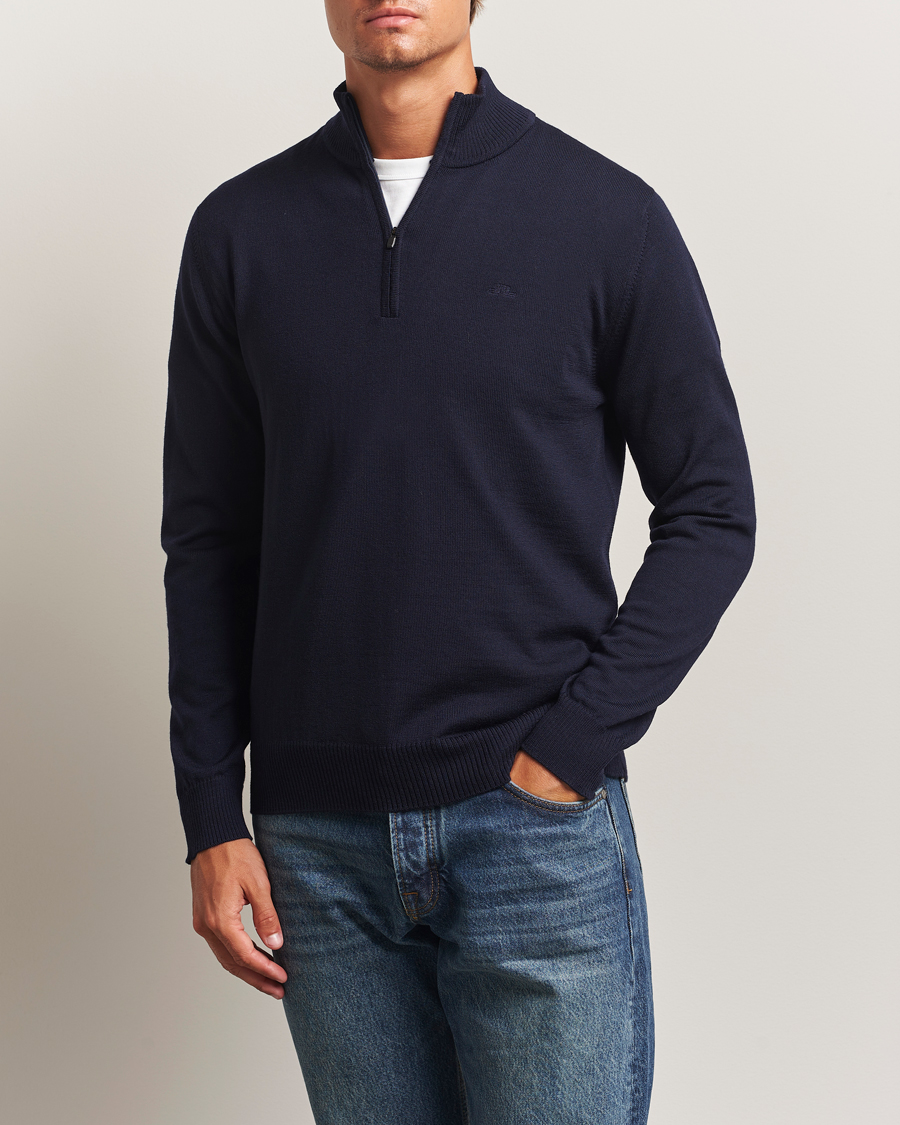 Herr | Tröjor | J.Lindeberg | Kiyan Merino Half Zip Navy