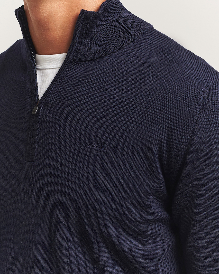 Herr | Tröjor | J.Lindeberg | Kiyan Merino Half Zip Navy