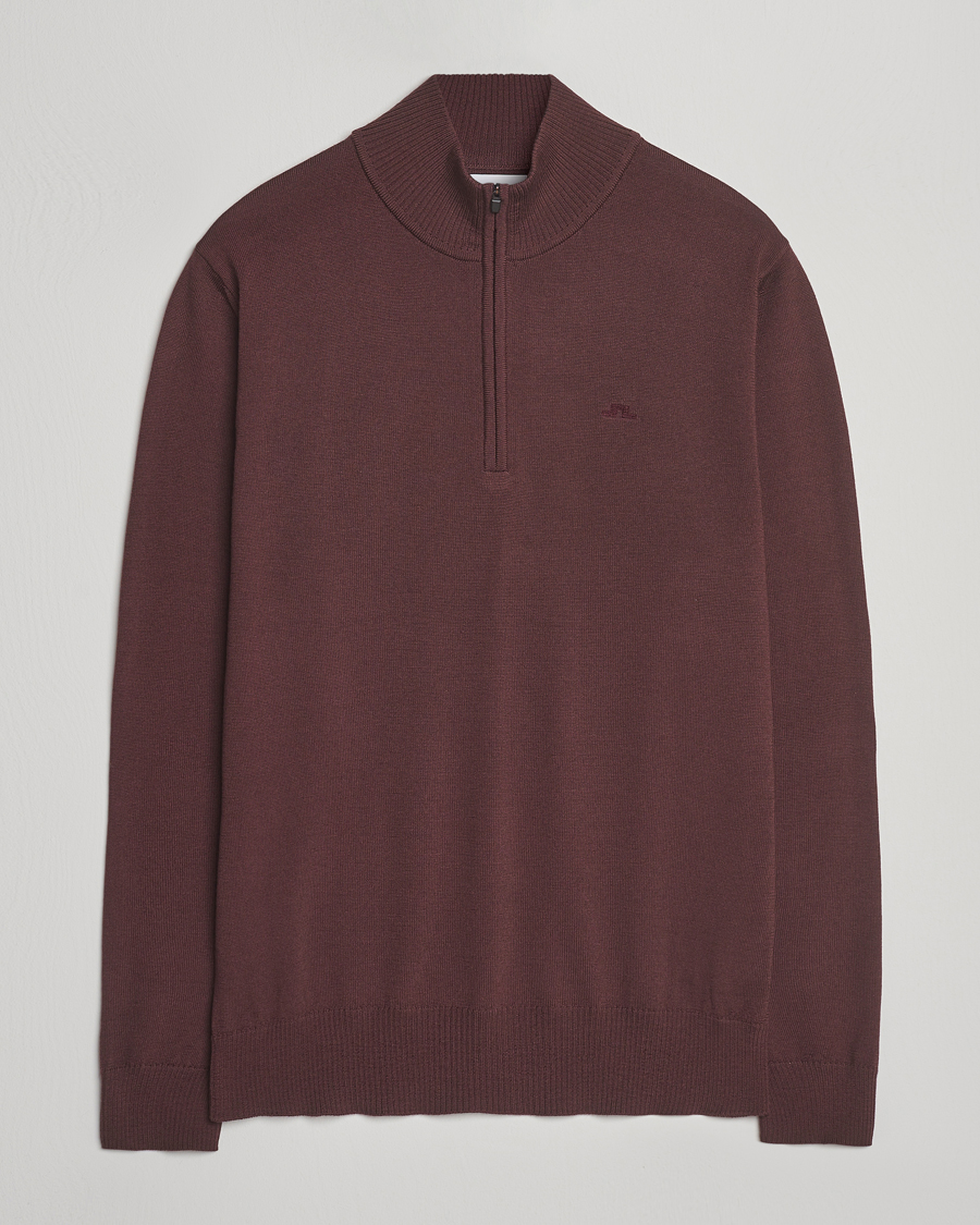 Herr | Tröjor | J.Lindeberg | Kiyan Merino Half Zip Huckleberry
