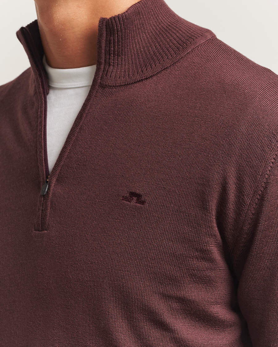 Herr | Tröjor | J.Lindeberg | Kiyan Merino Half Zip Huckleberry