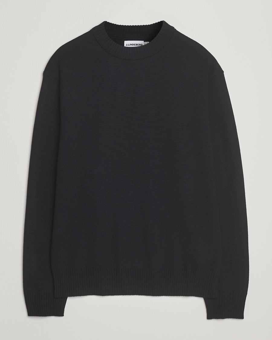 Herr | Tröjor | J.Lindeberg | Kino Merino Crew Neck Black