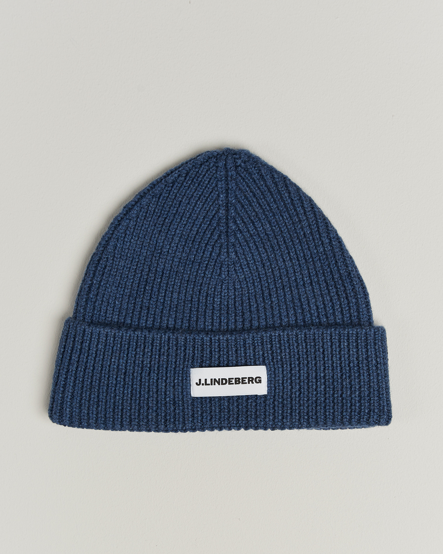 Herr | Mössor | J.Lindeberg | Juan Merino Beanie Vintage Indigo
