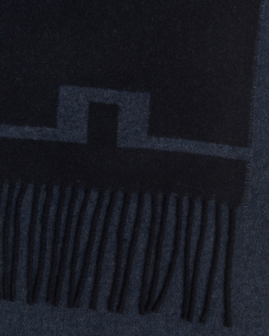 Herr | Halsdukar | J.Lindeberg | Champ Wool Doublefaced Scarf Navy