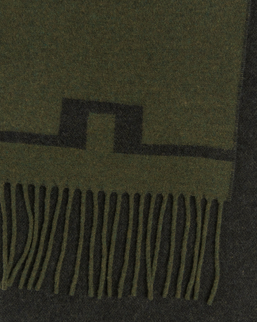 Herr | Halsdukar | J.Lindeberg | Champ Wool Doublefaced Scarf Forest Green