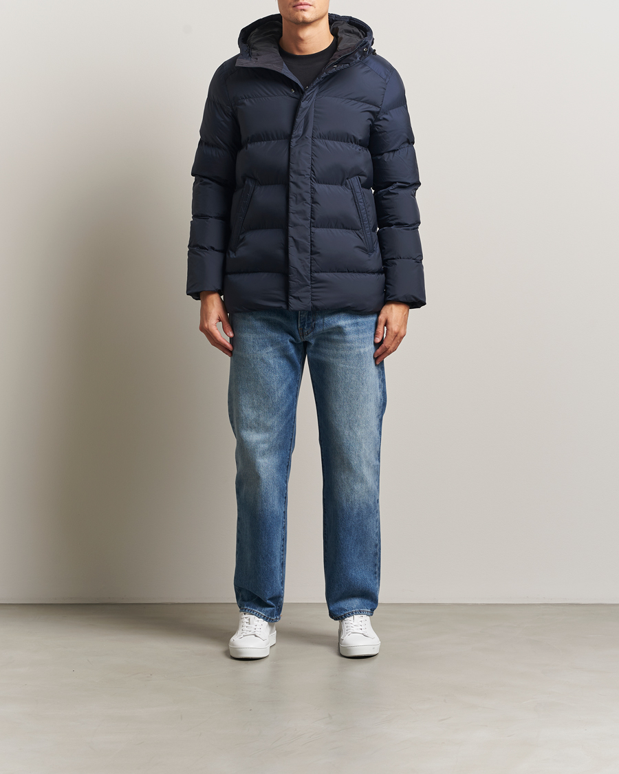 Herr | Jackor | J.Lindeberg | Padded Hooded Jacket Navy