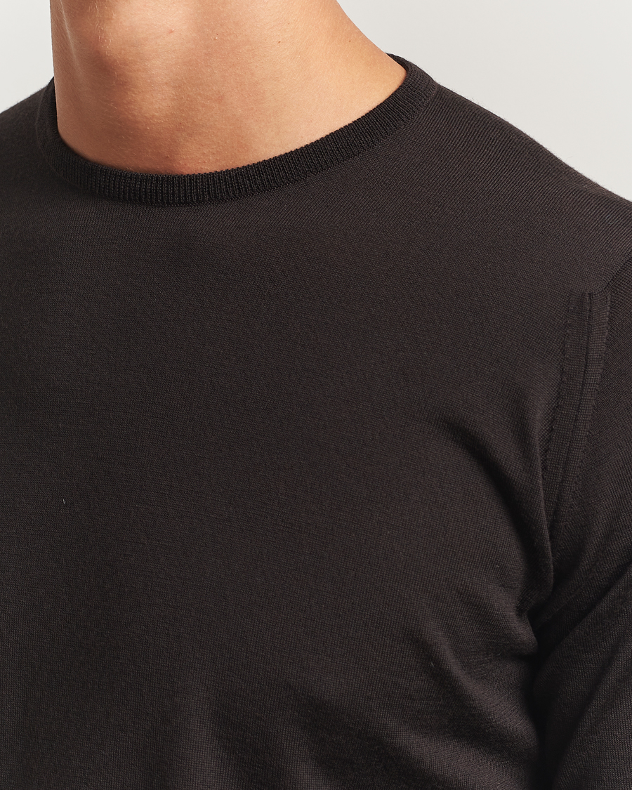 Herr | Tröjor | John Smedley | Lundy Extra Fine Merino Crew Neck Faulkner Brown