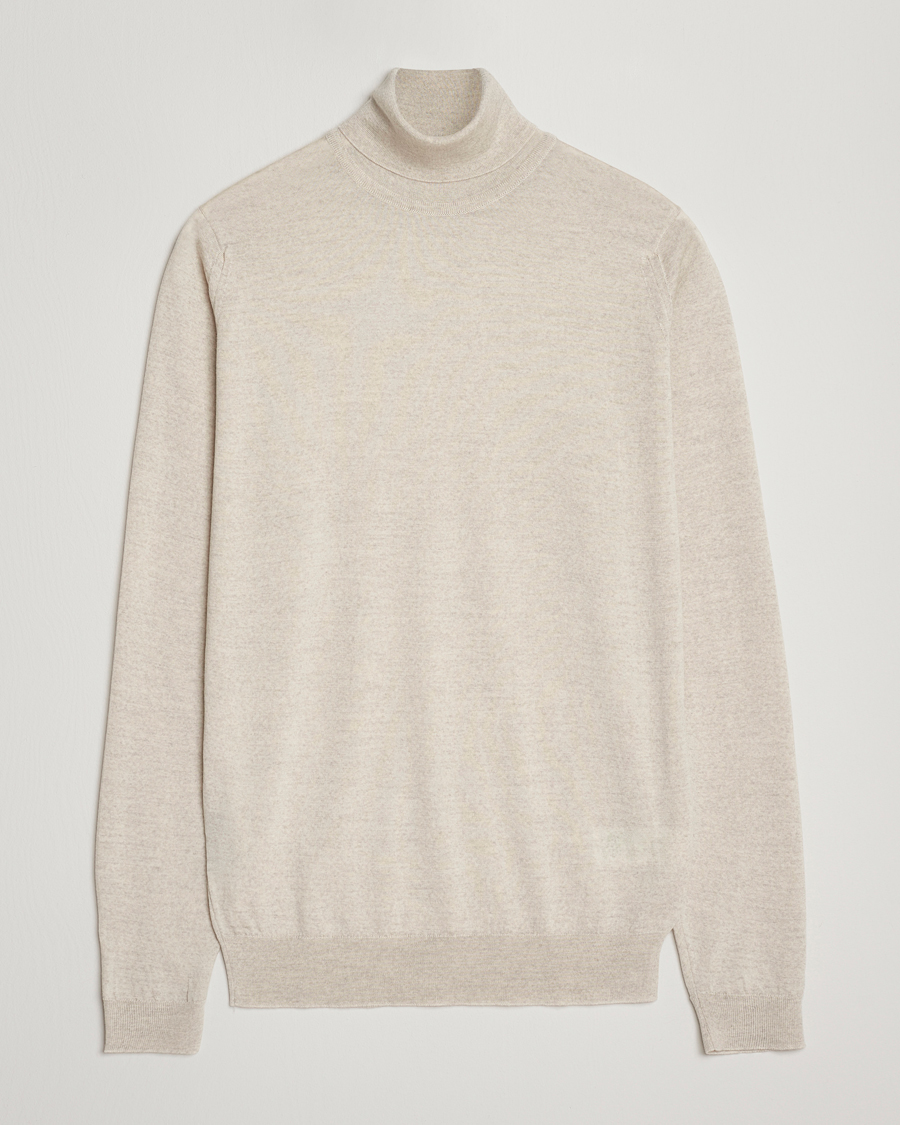 Herr | Tröjor | John Smedley | Cherwell Extra Fine Merino Rollneck Grey Fleece