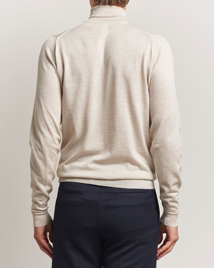 Herr | Tröjor | John Smedley | Cherwell Extra Fine Merino Rollneck Grey Fleece