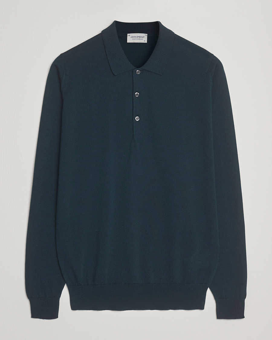 Herr | Tröjor | John Smedley | Belper Extra Fine Merino Polo Pullover Richardson Green