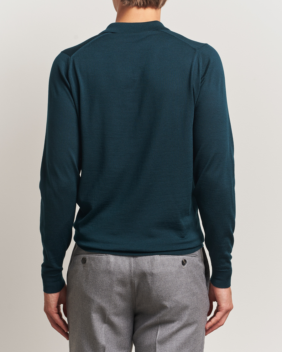 Herr | Tröjor | John Smedley | Belper Extra Fine Merino Polo Pullover Richardson Green