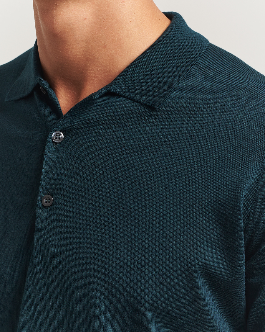 Herr | Tröjor | John Smedley | Belper Extra Fine Merino Polo Pullover Richardson Green