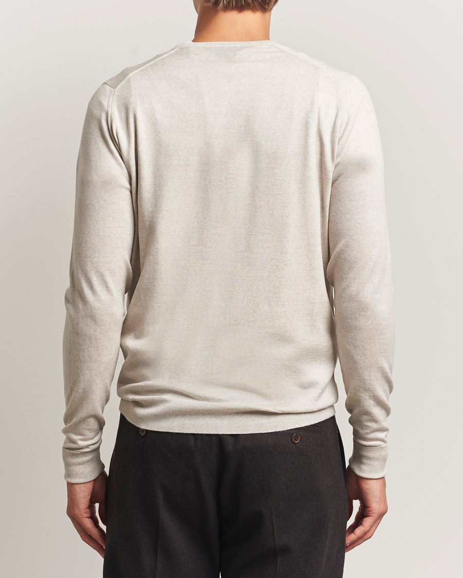 Herr | Tröjor | John Smedley | Bobby Extra Fine Merino V-Neck Pullover Grey Fleece