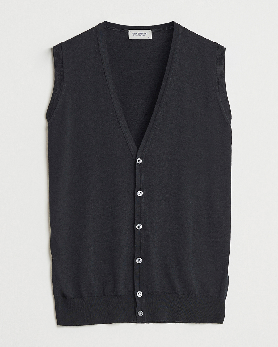 Herr | Tröjor | John Smedley | Huntswood Slim Fit Waistcoat Black