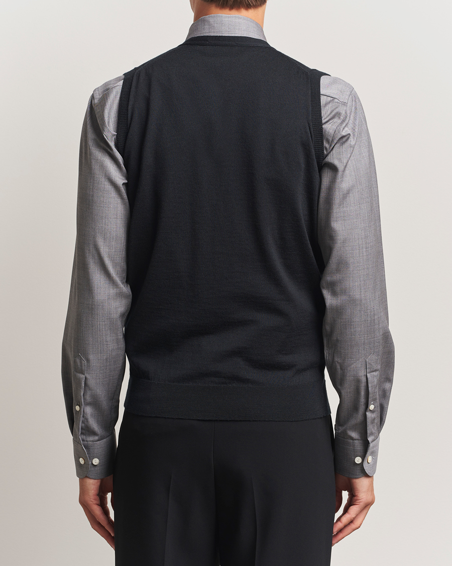 Herr | Tröjor | John Smedley | Huntswood Slim Fit Waistcoat Black