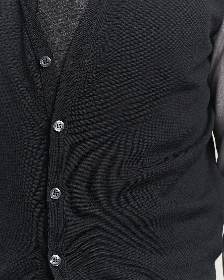Herr | Tröjor | John Smedley | Huntswood Slim Fit Waistcoat Black
