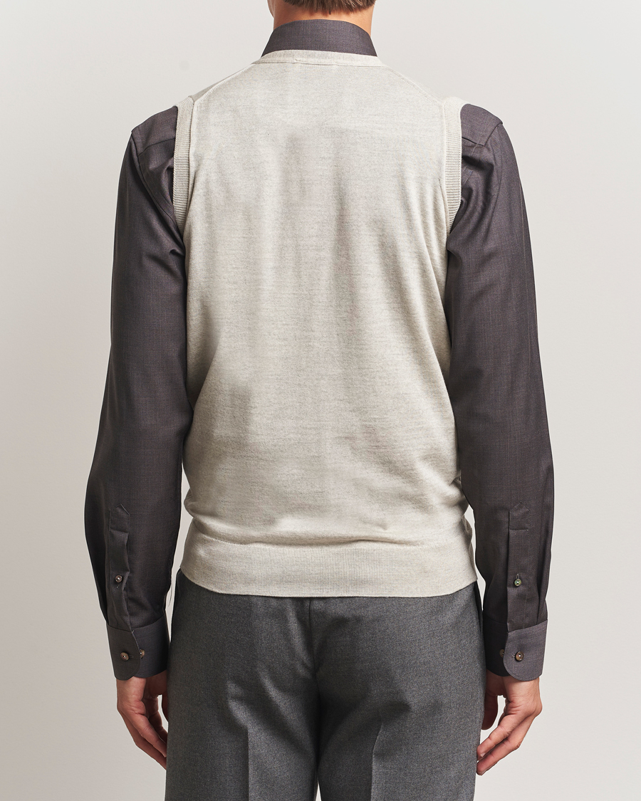 Herr | Tröjor | John Smedley | Huntswood Slim Fit Waistcoat Grey Fleece