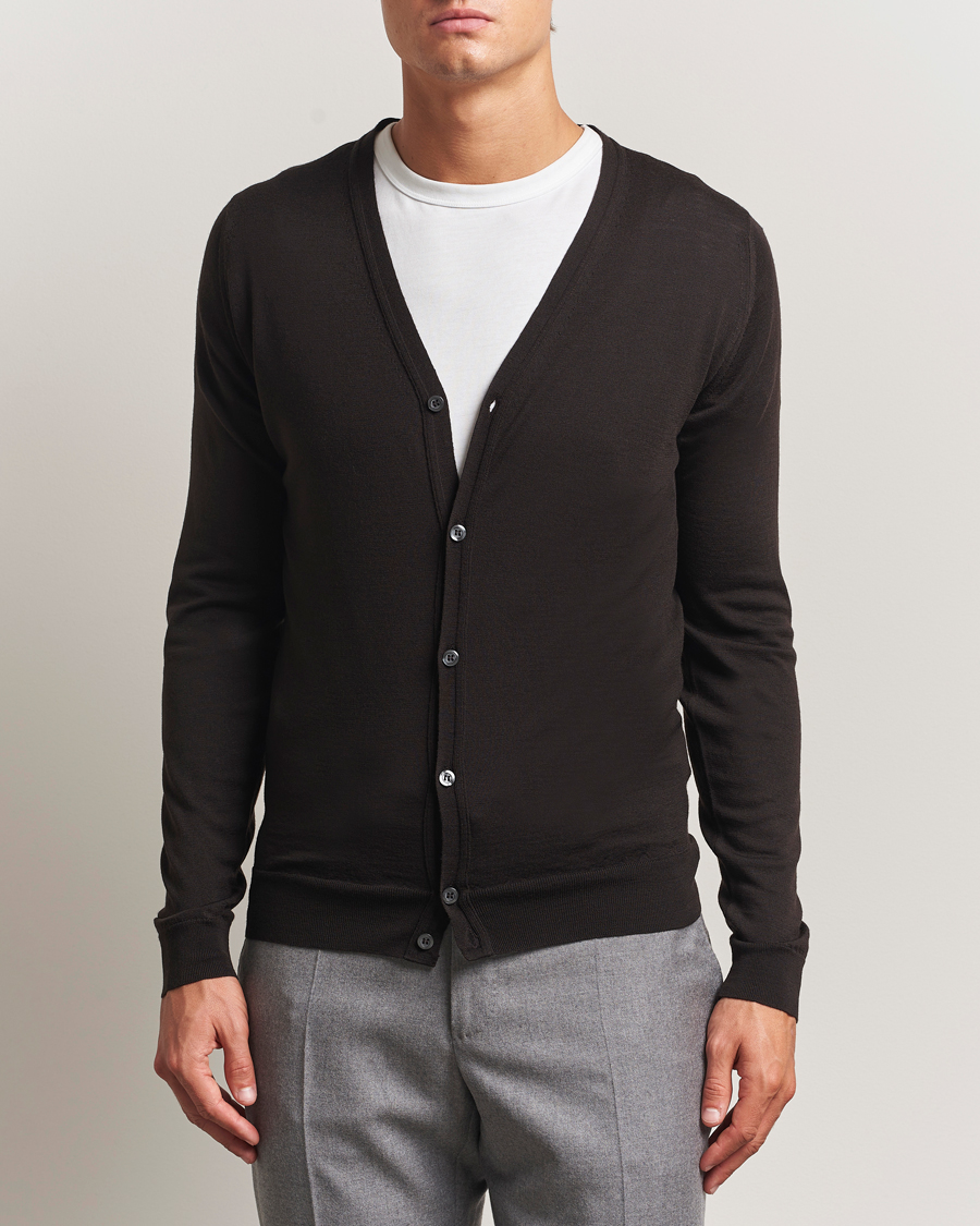 Herr | Tröjor | John Smedley | Petworth Extra Fine Merino Cardigan Faulkner Brown