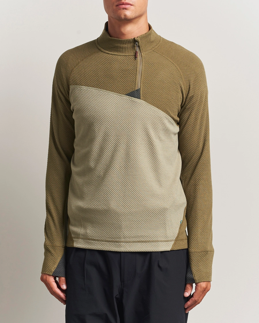 Herr | Tröjor | Klättermusen | Huge Half Zip Sweater Silver Green Olive