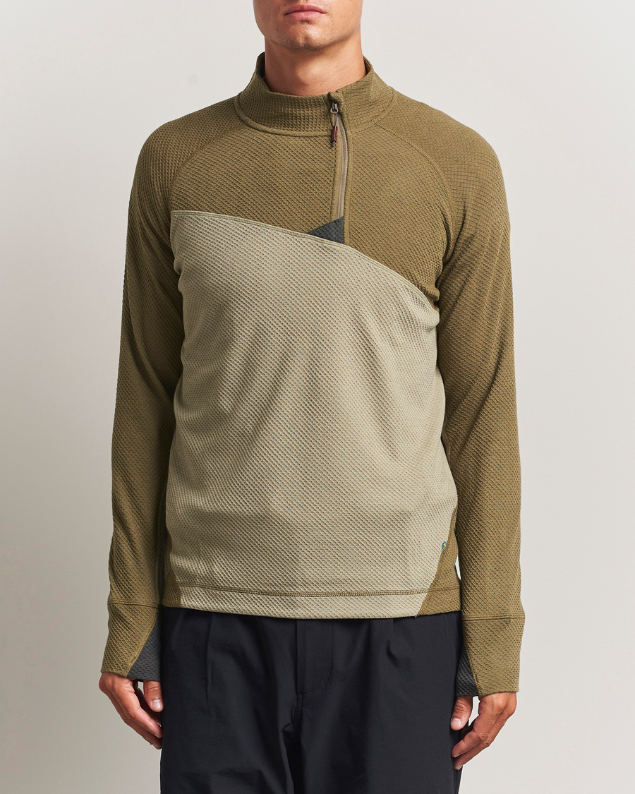 Herr | Tröjor | Klättermusen | Huge Half Zip Sweater Silver Green Olive