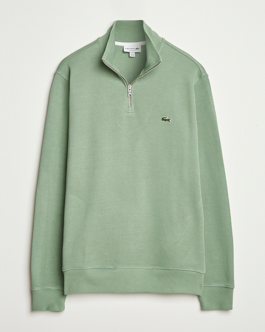 Herr | Tröjor | Lacoste | Rib Interlock Half Zip Thyme Green