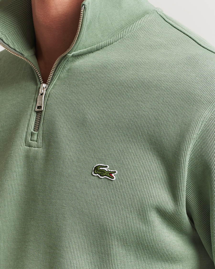 Herr | Tröjor | Lacoste | Rib Interlock Half Zip Thyme Green
