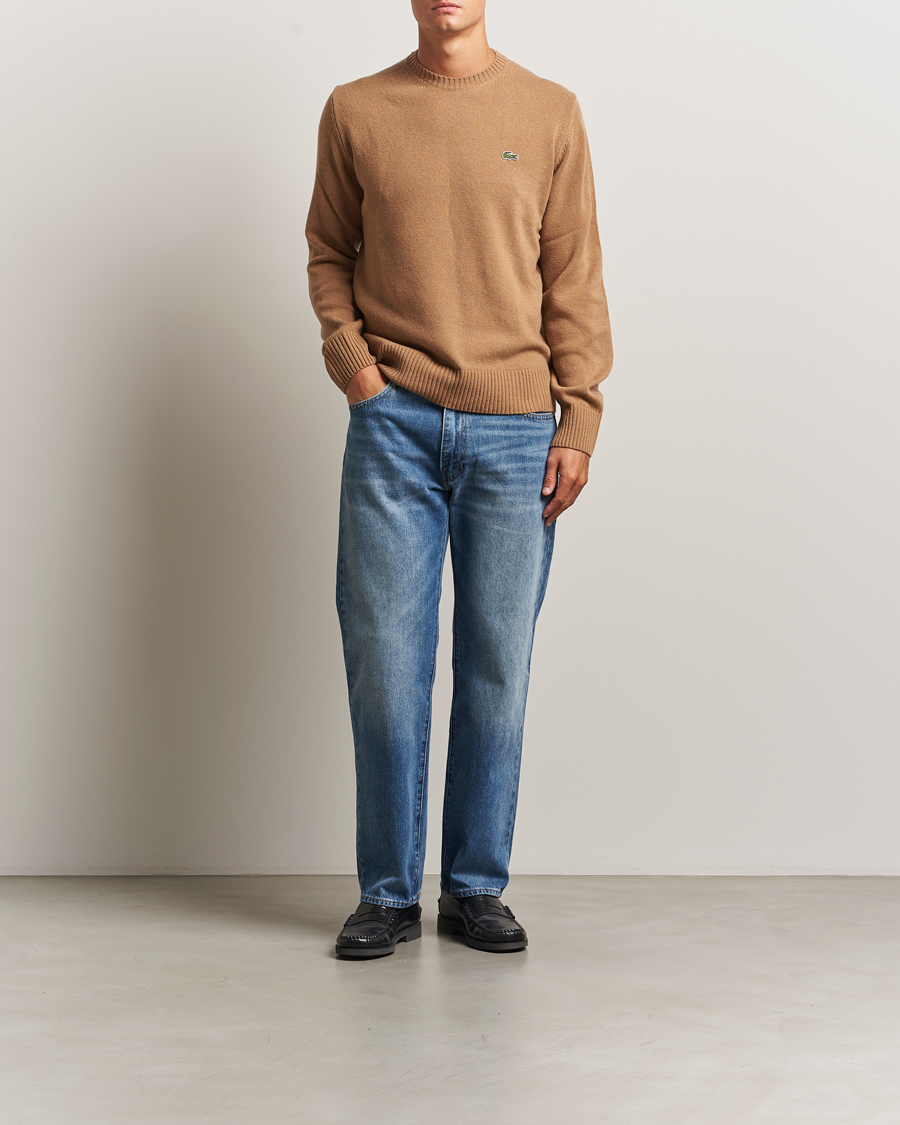 Herr | Tröjor | Lacoste | Carded Wool Crew Neck Datte Chine