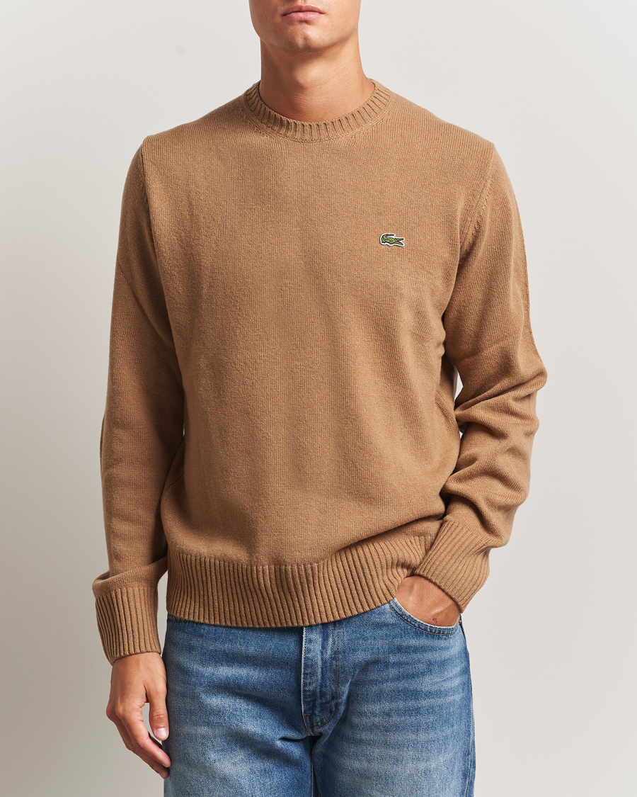 Herr | Tröjor | Lacoste | Carded Wool Crew Neck Datte Chine