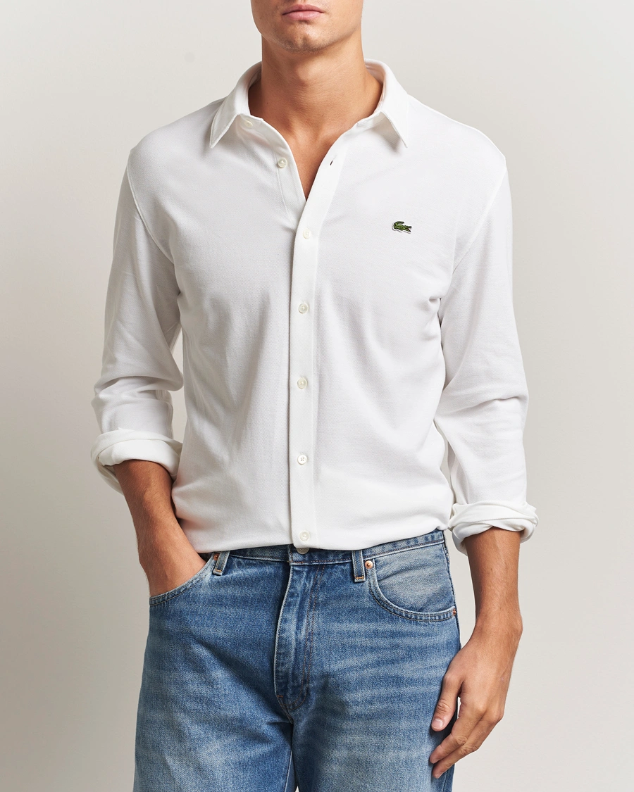 Herr | Skjortor | Lacoste | Slim Fit Cotton Piqué Shirt White