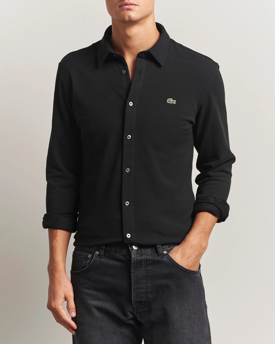 Herr | Skjortor | Lacoste | Slim Fit Cotton Piqué Shirt Black