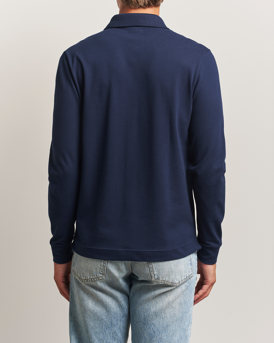 Herr | Pikéer | Lacoste | Paris Long Sleeve Polo Piké Navy Blue