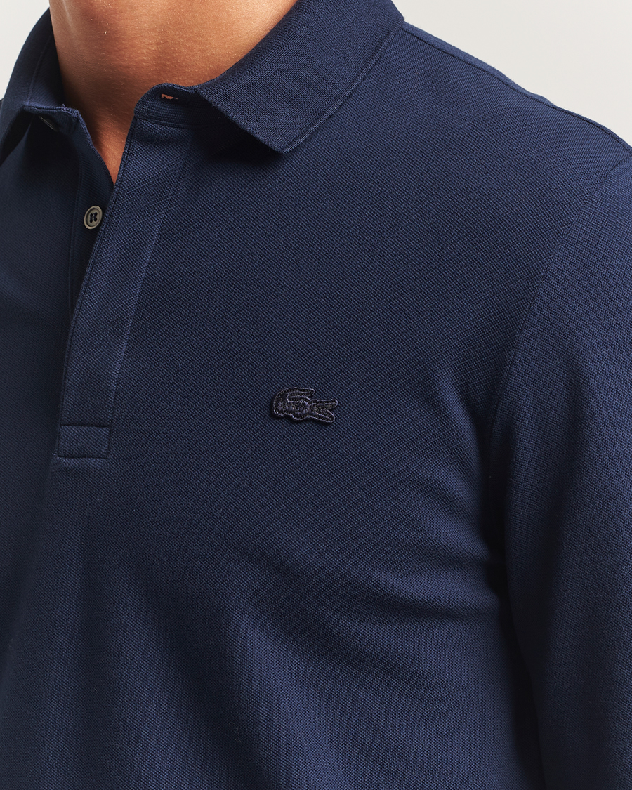 Herr | Pikéer | Lacoste | Paris Long Sleeve Polo Piké Navy Blue