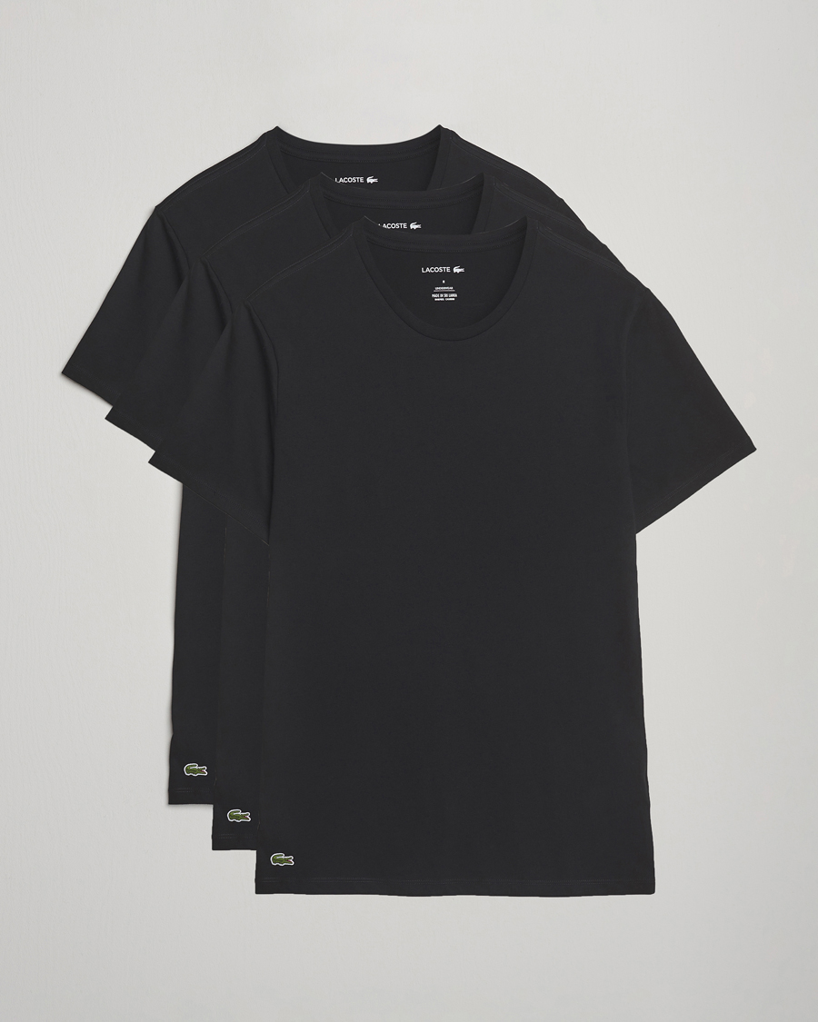 Herr | T-Shirts | Lacoste | 3-Pack Crew Neck T-Shirt Black