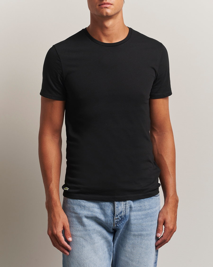 Herr | T-Shirts | Lacoste | 3-Pack Crew Neck T-Shirt Black