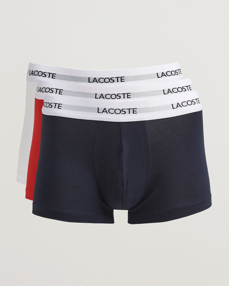 Herr | Underkläder | Lacoste | 3-Pack Stretch Cotton Trunks Navy/White/Red