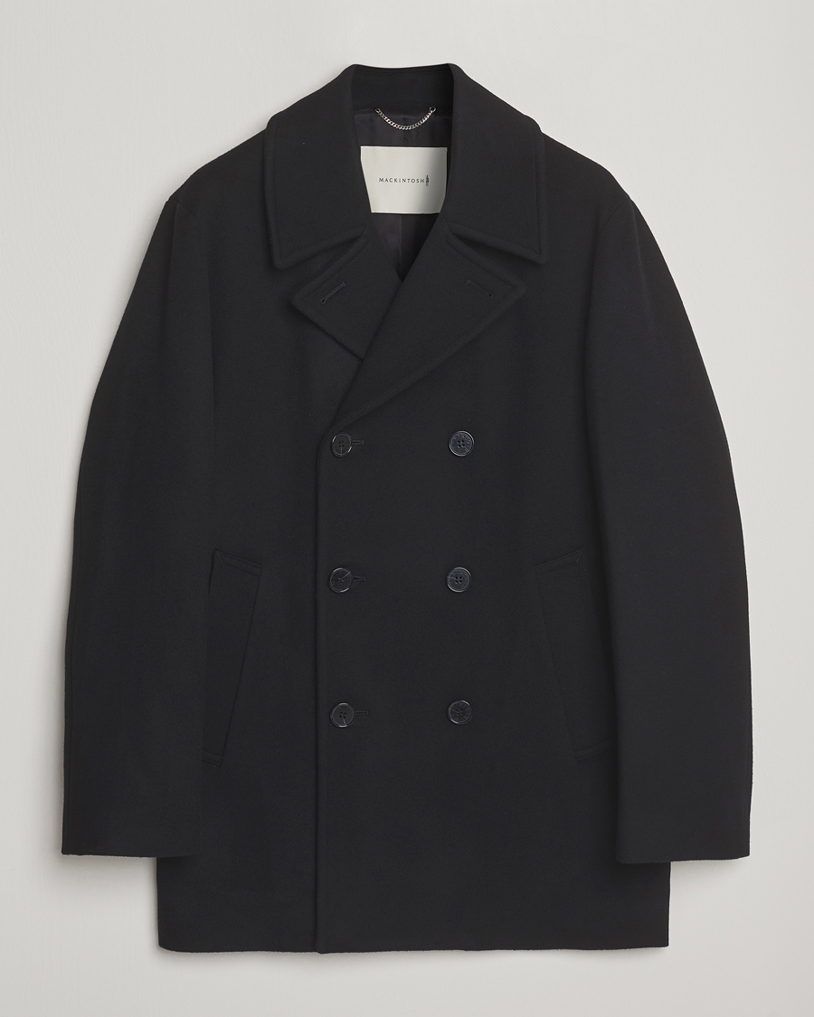 Herr | Jackor | Mackintosh | Dalton Wool/Cashmere Peacoat Black