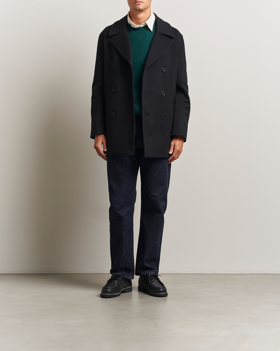 Herr | Jackor | Mackintosh | Dalton Wool/Cashmere Peacoat Black