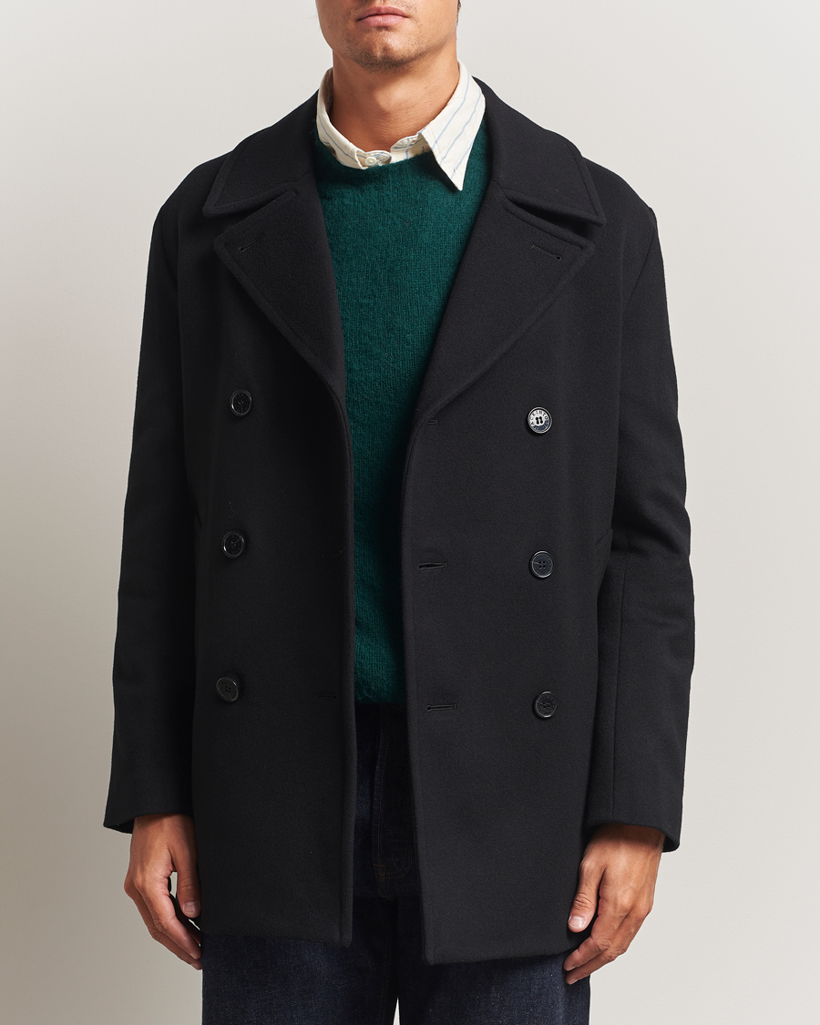 Herr | Jackor | Mackintosh | Dalton Wool/Cashmere Peacoat Black