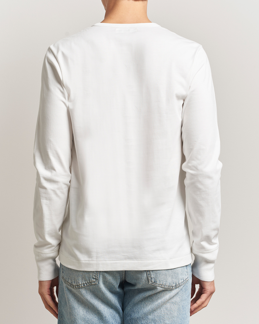 Herr | T-Shirts | Merz b. Schwanen | Classic Fit Sturdy Organic Cotton Henley White