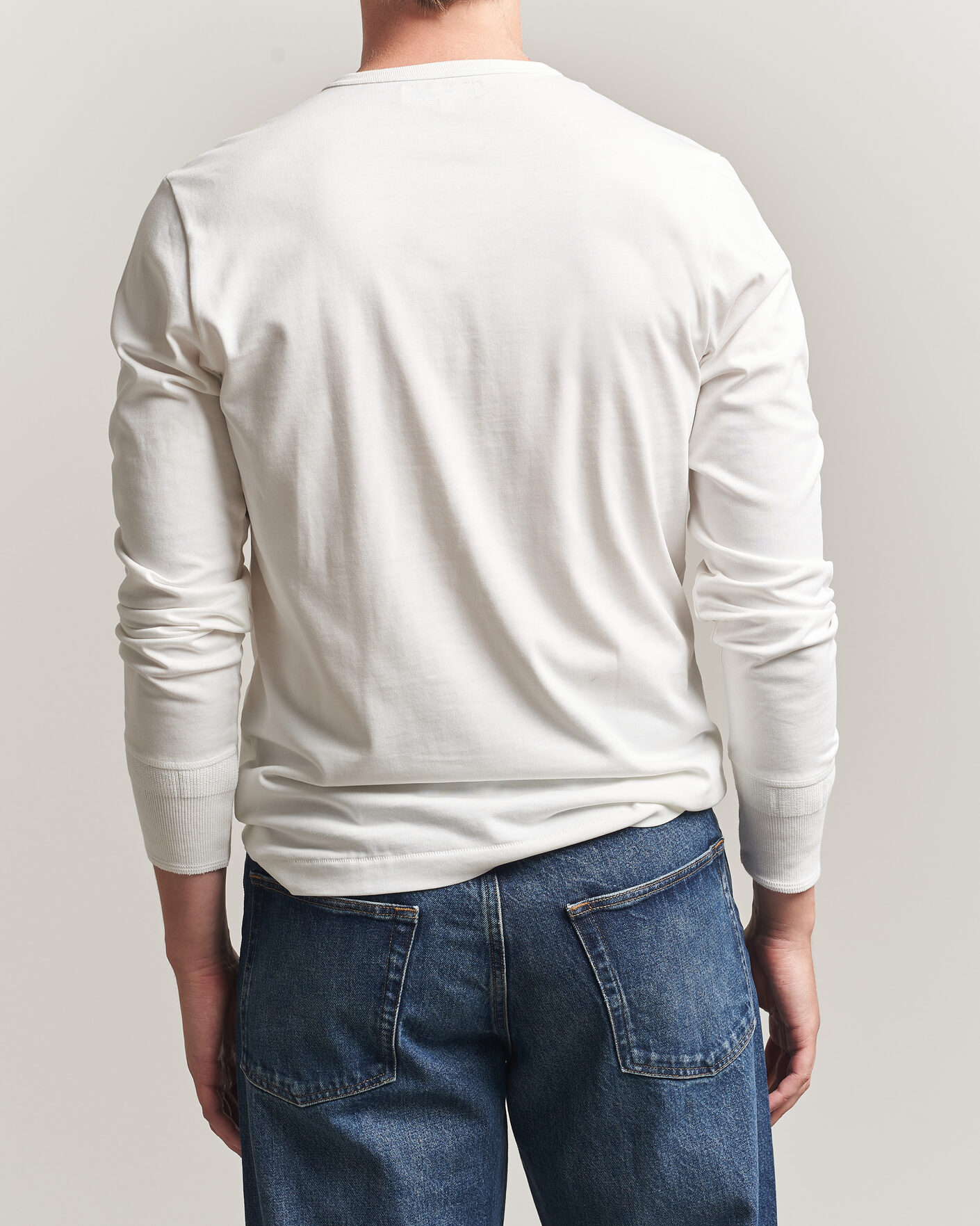 Herr | T-Shirts | Merz b. Schwanen | Classic Fit Sturdy Organic Cotton Henley White