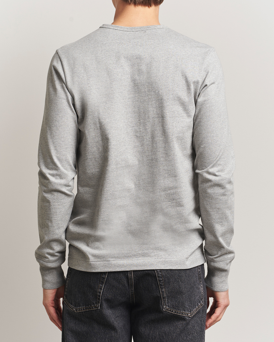 Herr | Tröjor | Merz b. Schwanen | Classic Fit Sturdy Organic Cotton Henley Grey Melange