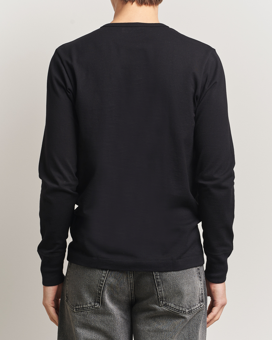 Herr | Tröjor | Merz b. Schwanen | Classic Fit Sturdy Organic Cotton Henley Black