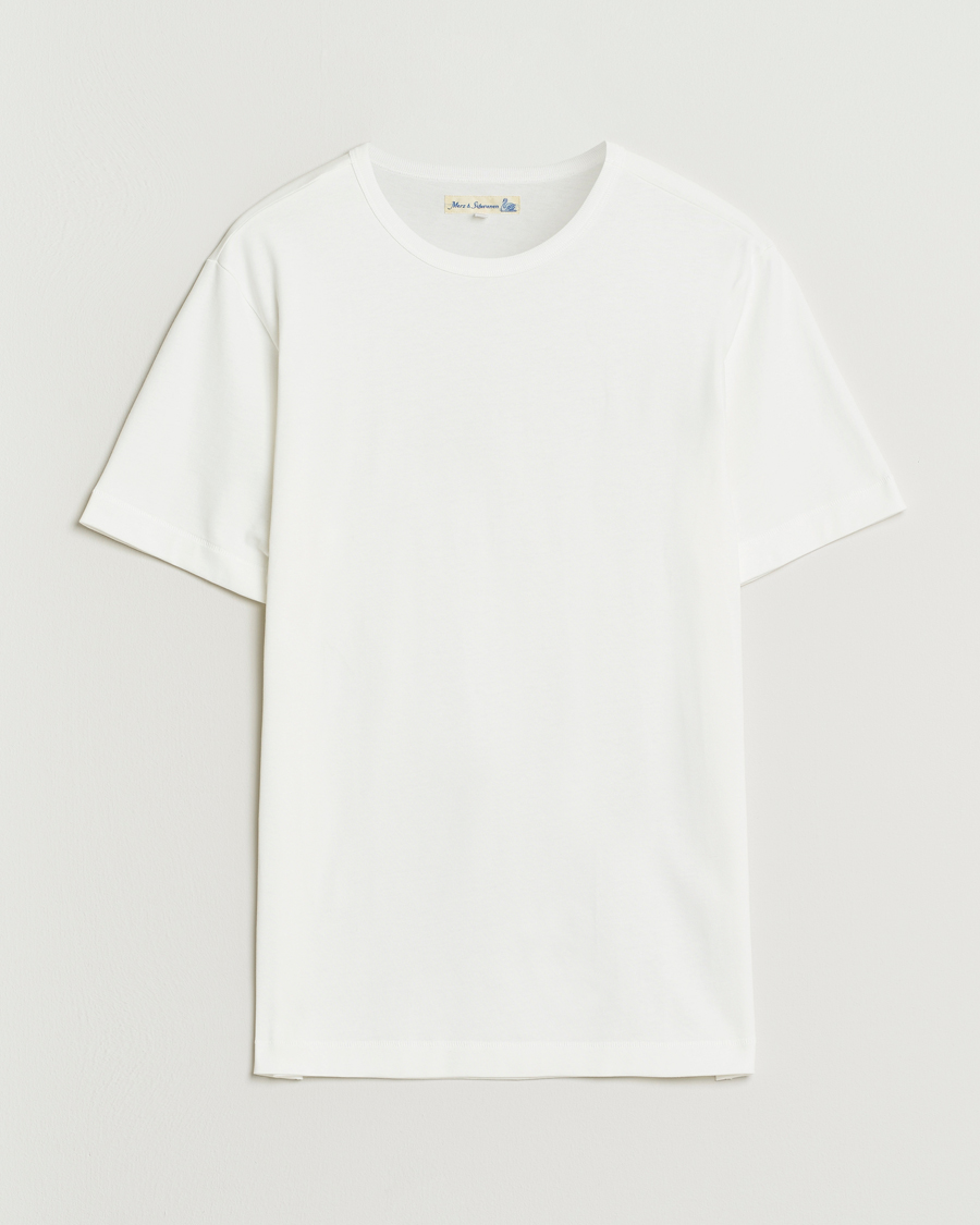 Herr | T-Shirts | Merz b. Schwanen | Classic Fit Sturdy Loopwheeled T-Shirt White