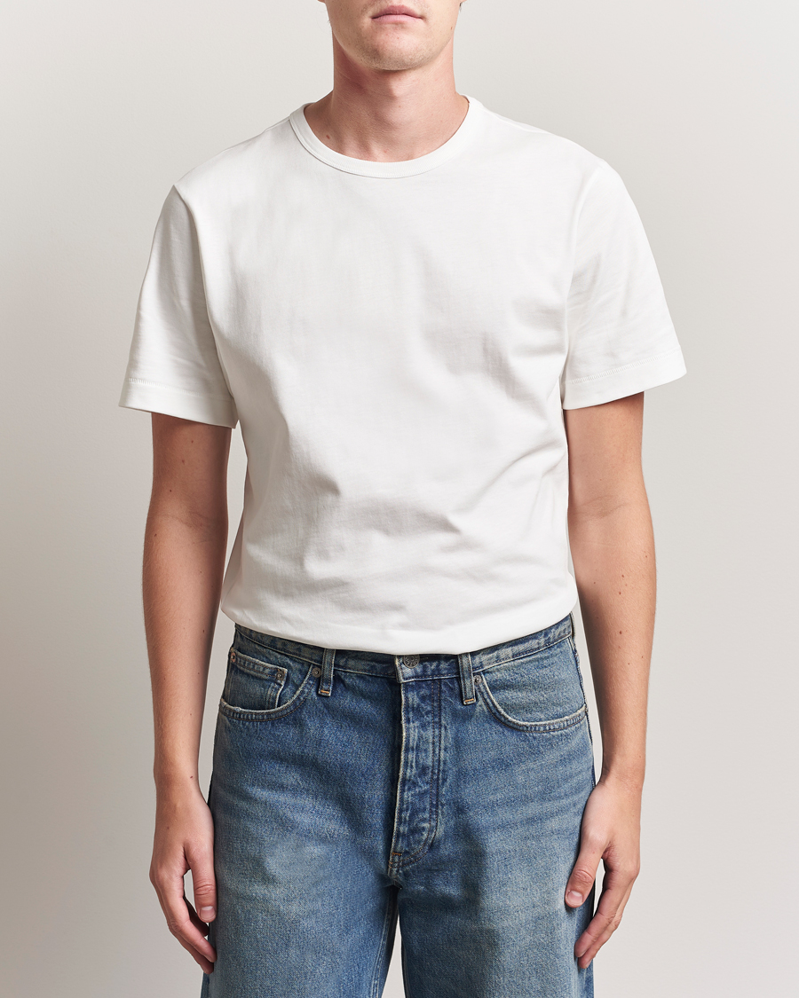 Herr | T-Shirts | Merz b. Schwanen | Classic Fit Sturdy Loopwheeled T-Shirt White