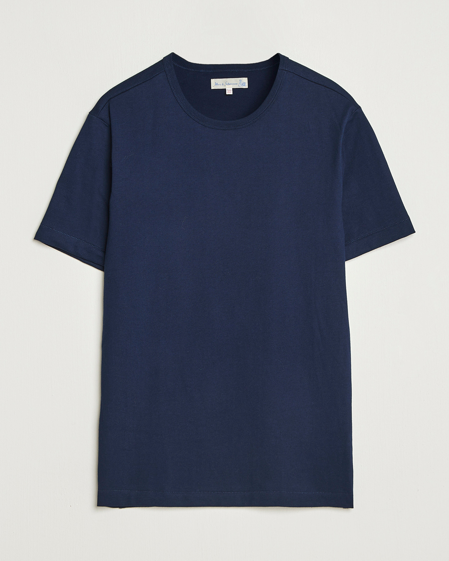 Herr | T-Shirts | Merz b. Schwanen | Classic Fit Sturdy T-Shirt Ink Blue