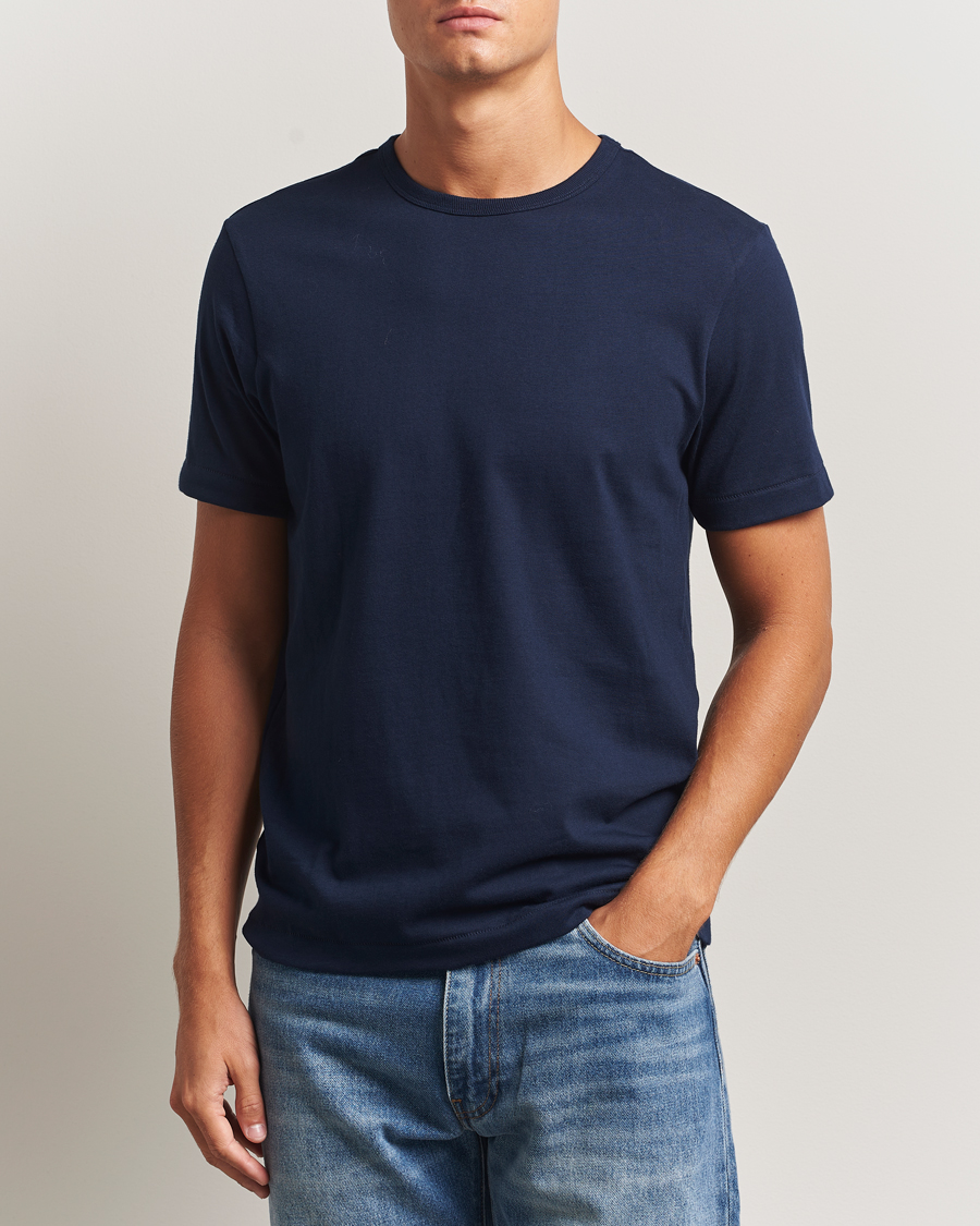 Herr | T-Shirts | Merz b. Schwanen | Classic Fit Sturdy T-Shirt Ink Blue