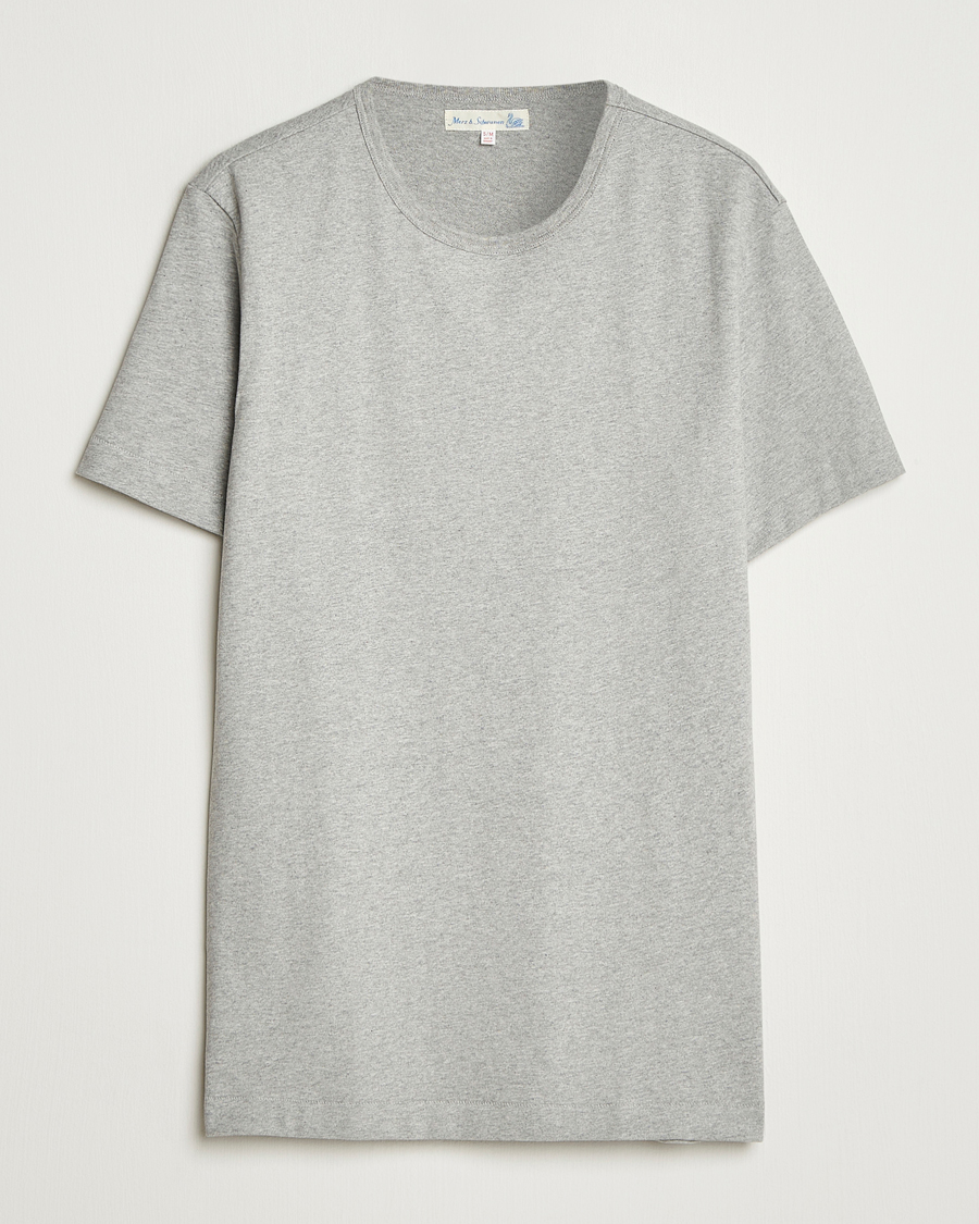 Herr | T-Shirts | Merz b. Schwanen | Classic Fit Sturdy T-Shirt Grey Melange
