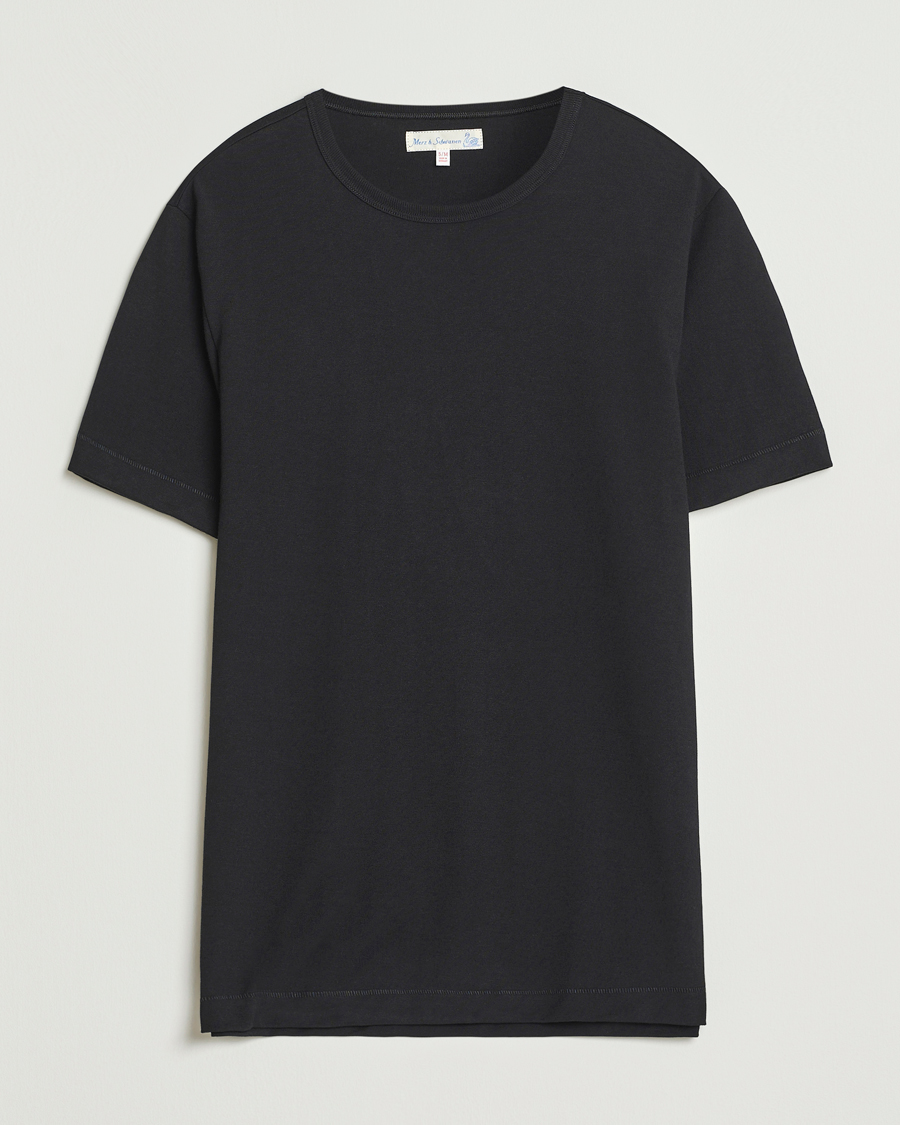 Herr | T-Shirts | Merz b. Schwanen | Classic Fit Sturdy Loopwheeled T-Shirt Black